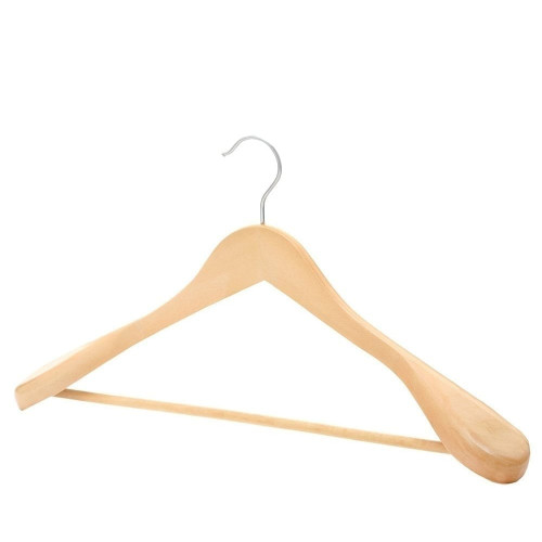 Wooden Hanger with Broad Shoulders and Trouser Bar for the Utility Room