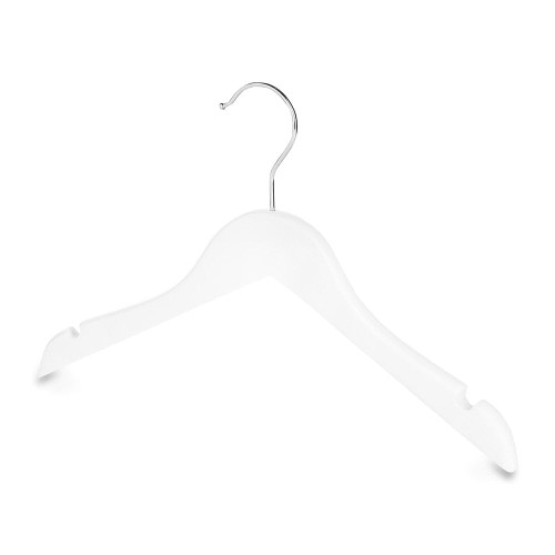 Matt White Children's Wooden Hanger with Shoulder Notches for the Bedroom
