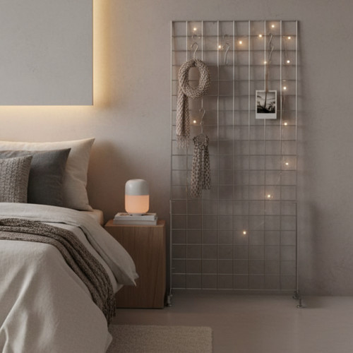 Chrome 4 ft Freestanding Grid Mesh for the Bedroom