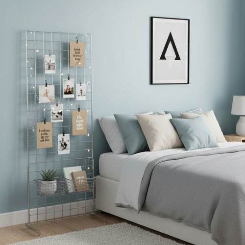 Chrome 5 ft Freestanding Grid Mesh for the Bedroom