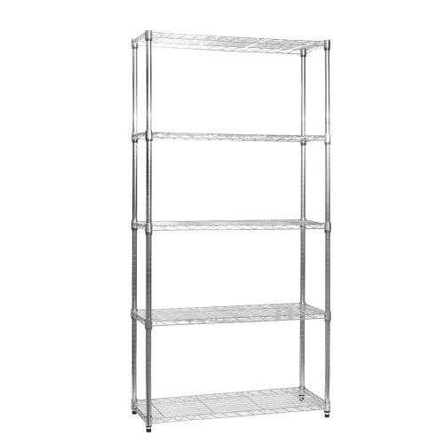 Klassiek Chrome Wire Shelving Unit - 5 Shelves for the Bathroom