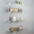 White & Glass Adjustable Shelving - 4 Glass Shelves, 8 U-Brackets for the Bathroom