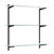 Black & Glass Adjustable Shelving - 3 Glass Shelves, 6 U-Brackets for the Bedroom Black & Glass Adjustable Shelving - 3 Glass Shelves, 6 U-Brackets for the Bedroom