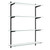 Black & Glass Adjustable Shelving - 4 Glass Shelves, 8 U-Brackets for the Kitchen
