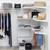 Flexx White Wire Shelf System - 5 Shelves with 2100mm uprights for the Bedroom