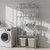 Klassiek Narrow Chrome Wire Shelving Unit - 5 Shelves for the Utility Room - H1600 x W750 x D350 mm