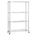 Klassiek Chrome Wire Shelving Unit with Heavy-Duty Wheels - 4 Shelves for the Living Room - H1875 x W900 x D450 mm