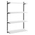 Black & White Adjustable Steel Shelving Kit - 4 Steel Shelves for the Utility Room - W1000mm