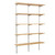 Chrome & Oak Adjustable Shelving - 5 Wooden Shelves  for the Kitchen - H1980 mm x W1200 mm