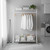 White Heavy-Duty Clothes Rail with Top and Bottom Shelf for the Utility Room