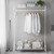 White Heavy-Duty Clothes Rail with Top and Bottom Shelf for the Utility Room