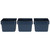 3 x Blue Linen Texture Small Utility Basket H80 x W160 x D120 mm
