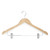 Shaped Wooden Hanger with Chrome Clips and Shoulder Notches for the Bedroom