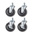Heavy-Duty Castor Wheels for Chrome Shelving Units - 75 mm Wheels with M8 Thread, Set of 4 for the Utility Room