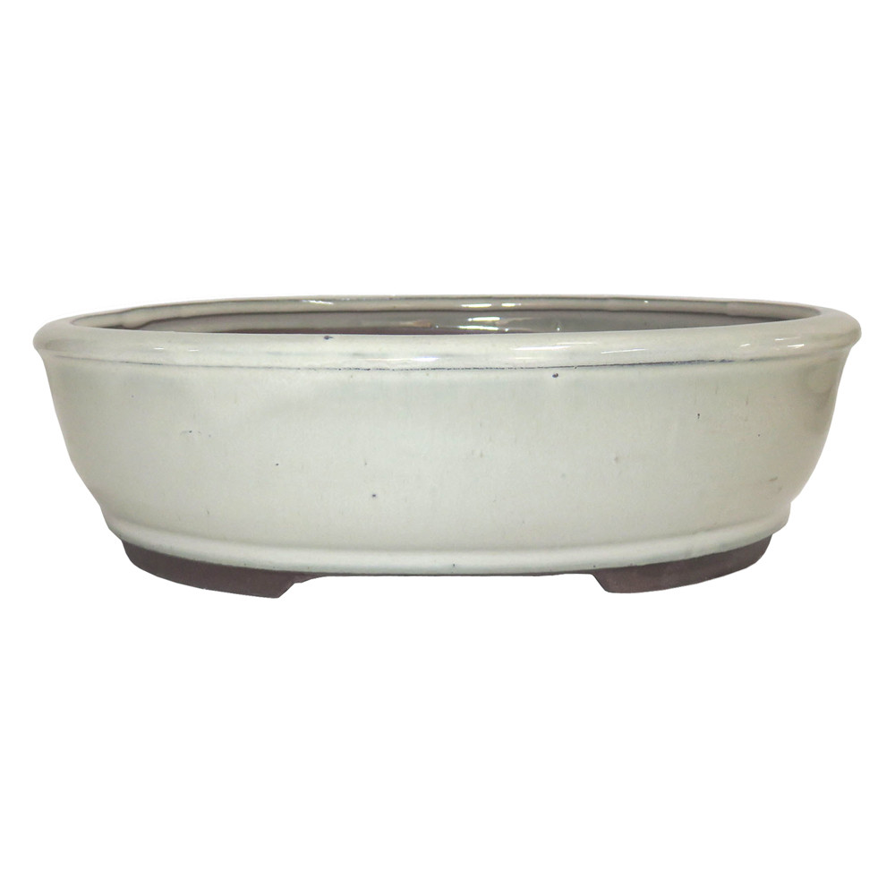 a white bowl with a black base