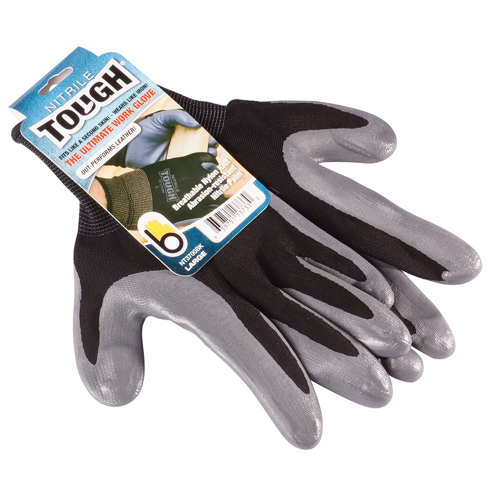a pair of gloves with a label