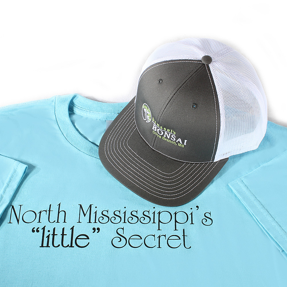 a blue shirt with a hat on it