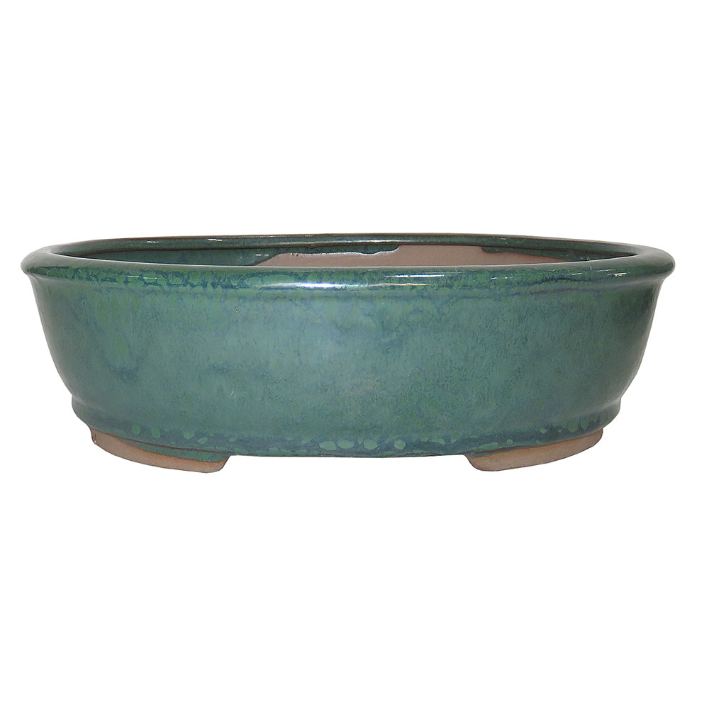 X-Large Forest Green Oval Pot - CGO3-12FG - Brussel's Bonsai