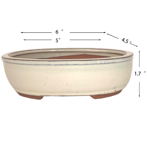 Small New Cream Oval Pot - CGO3-6NCM