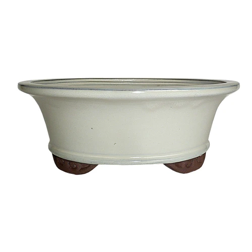 a white bowl with brown legs