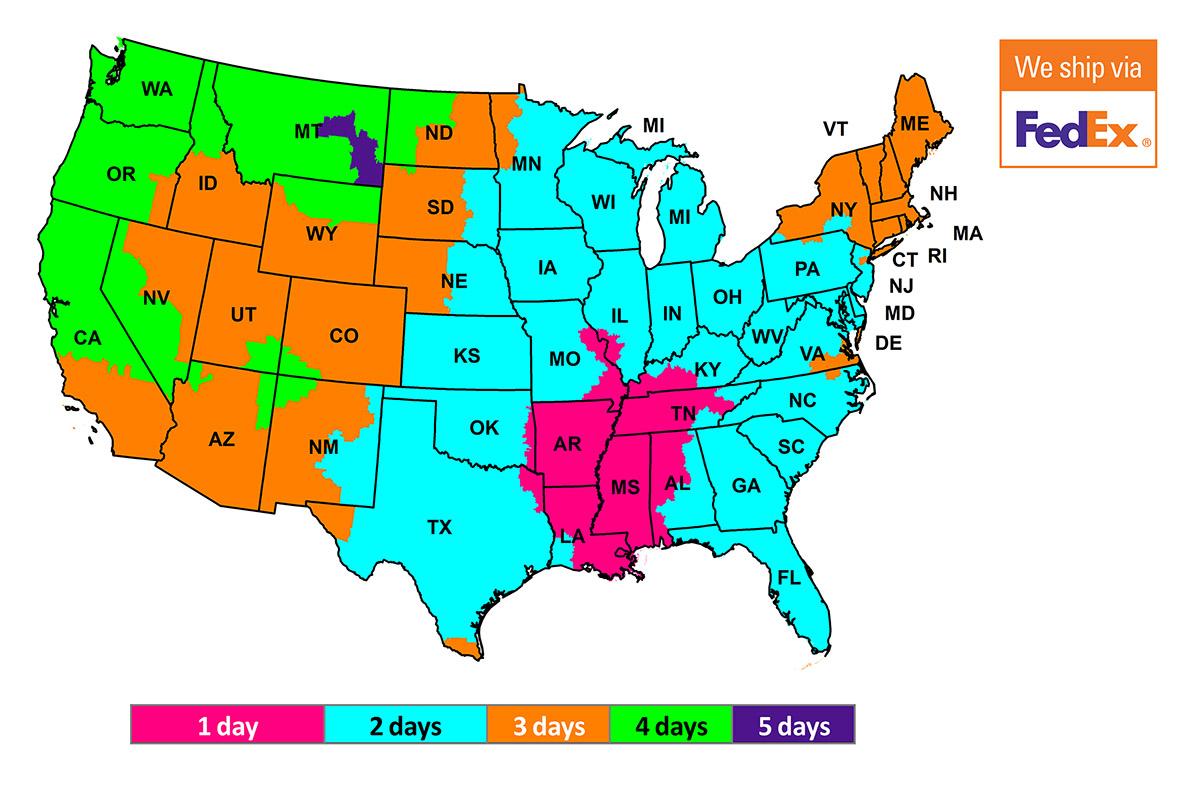 fedex shipping zone chart boston