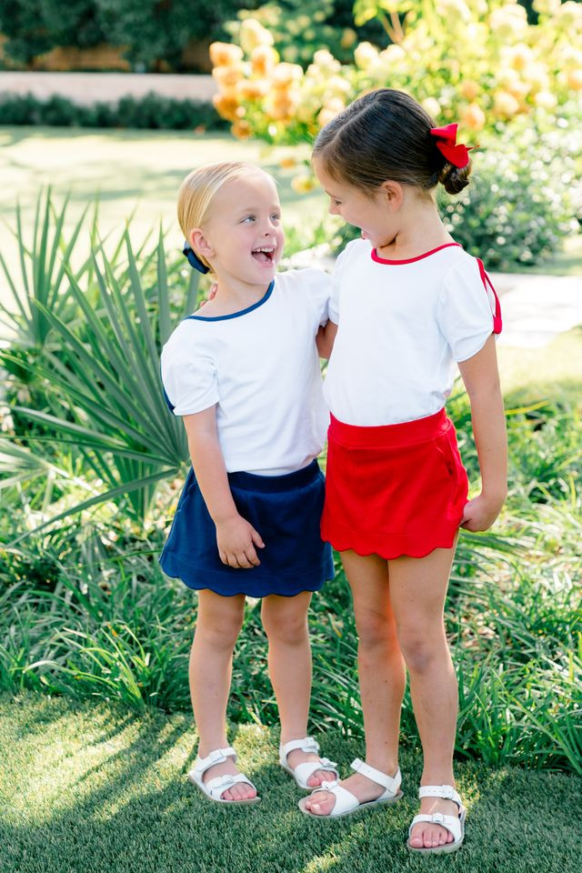 Sophie Navy Scallop Skort