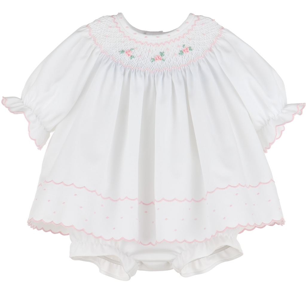 Classic Embroidered Feston Bishop Dress