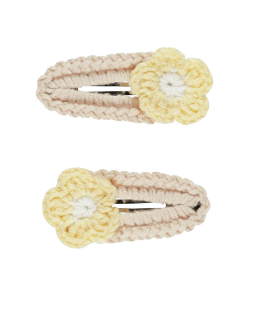 Crochet Clips - Yellow Daisy