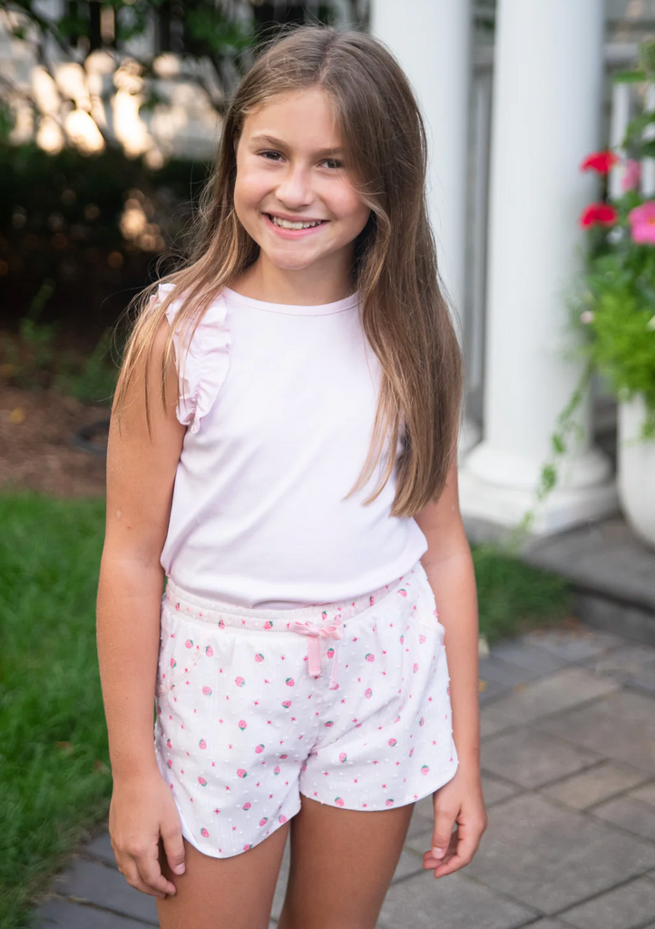 Libby Shorts - Strawberry Swiss Dot