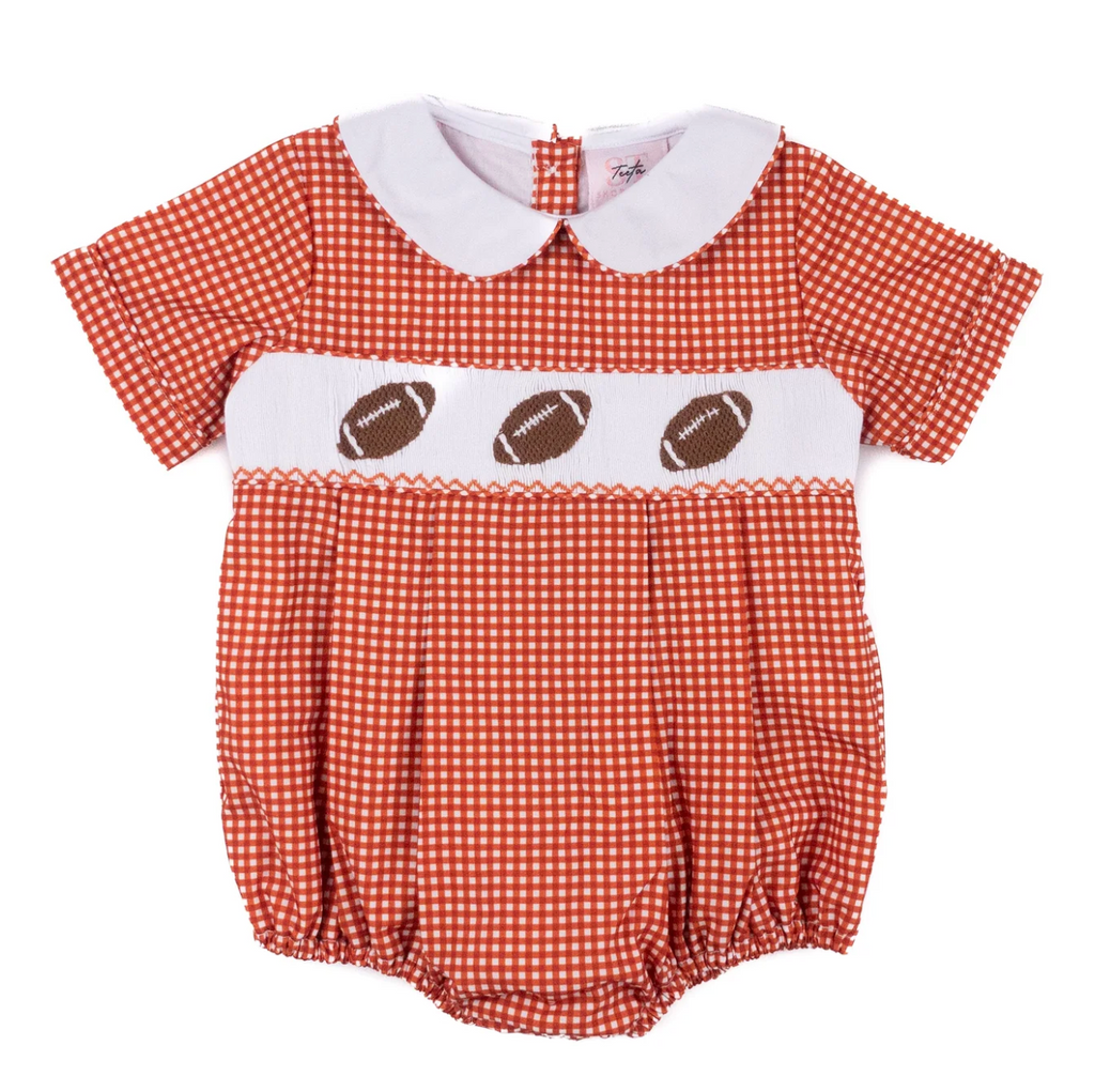 Orange Gingham Football Noah Bubble