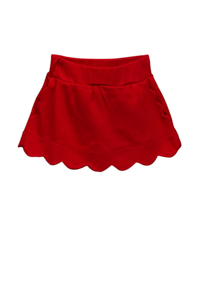 Sophie Red Scallop Skort