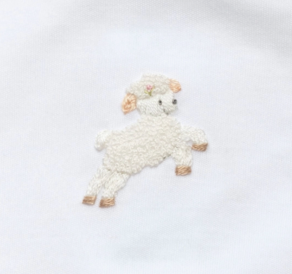 Jumping Lamb Girl Collared Footie