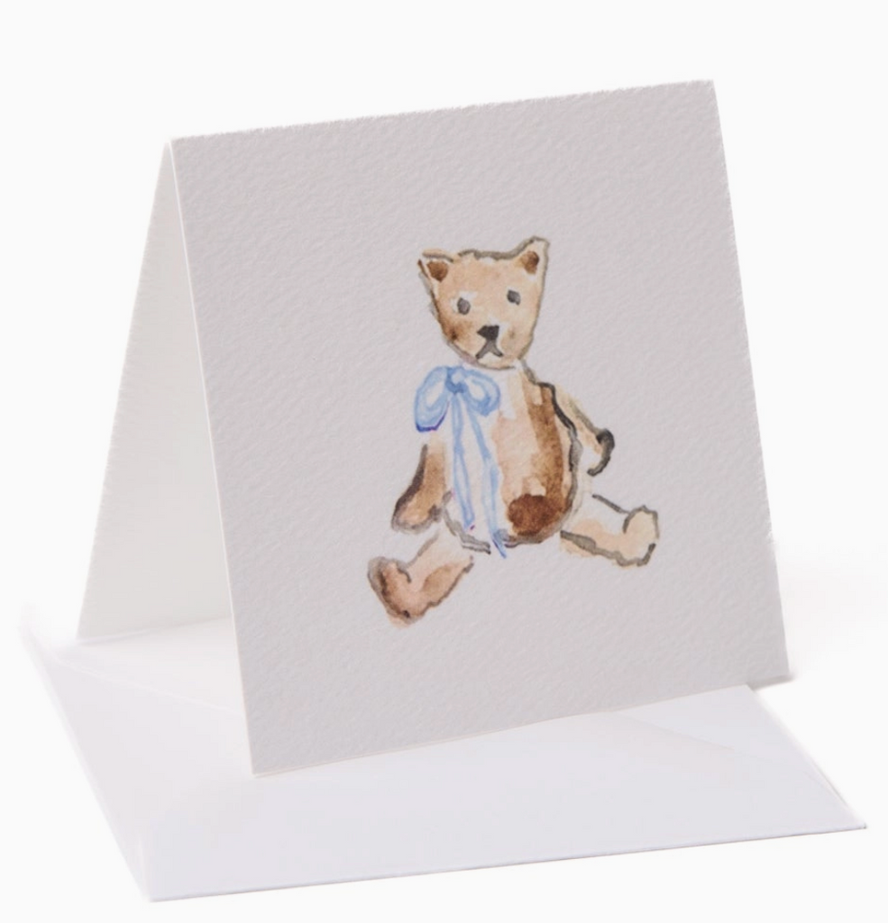 Teddy Bear with Blue Bow Enclosure Card