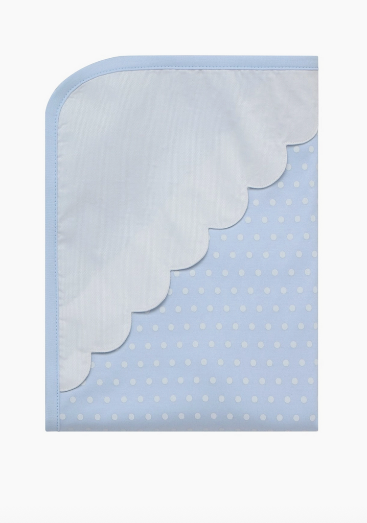 Blue Polka Dots Baby Blanket