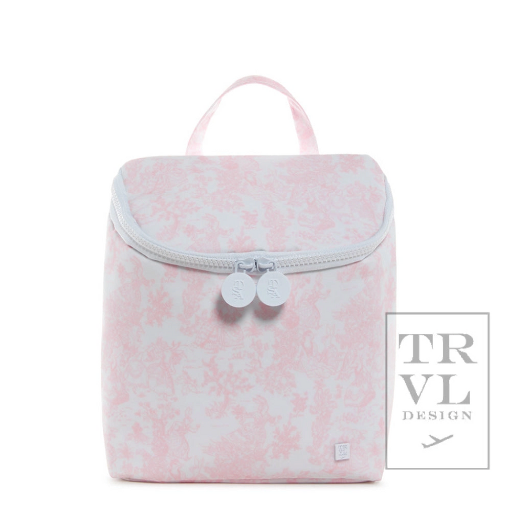 Take Away Lunch Bag - Insulated Bunny Toile Pink