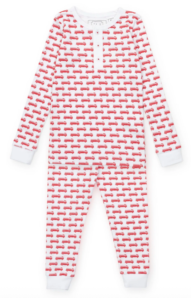 Jack Boys Pajama Pant Set - Fire Truck Red
