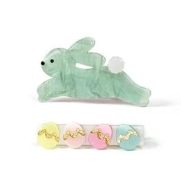 Hop Bunny Mint Easter Eggs Hair Clips