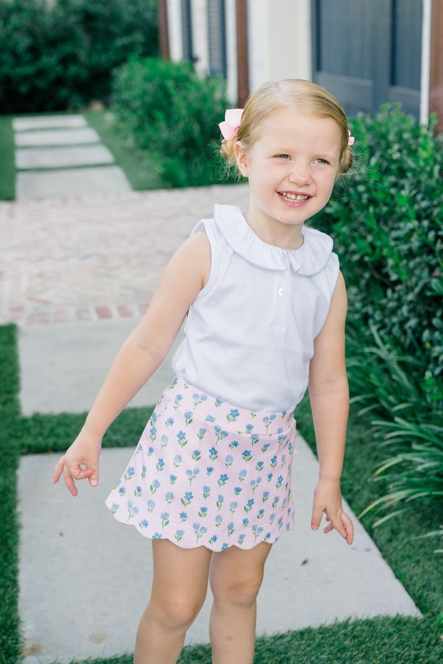 Sleeveless Shirt with Light Blue