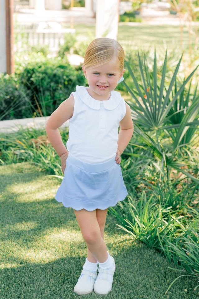 Sophie Scallop Skort - Light Blue