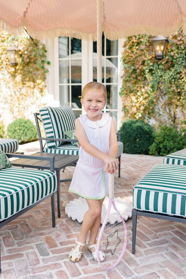 Pink with Green Stripe Sport Skort