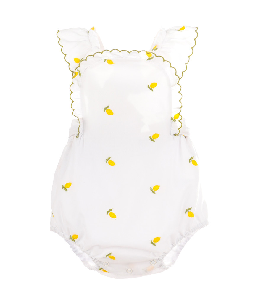Lemon Broderie Sunsuit Green