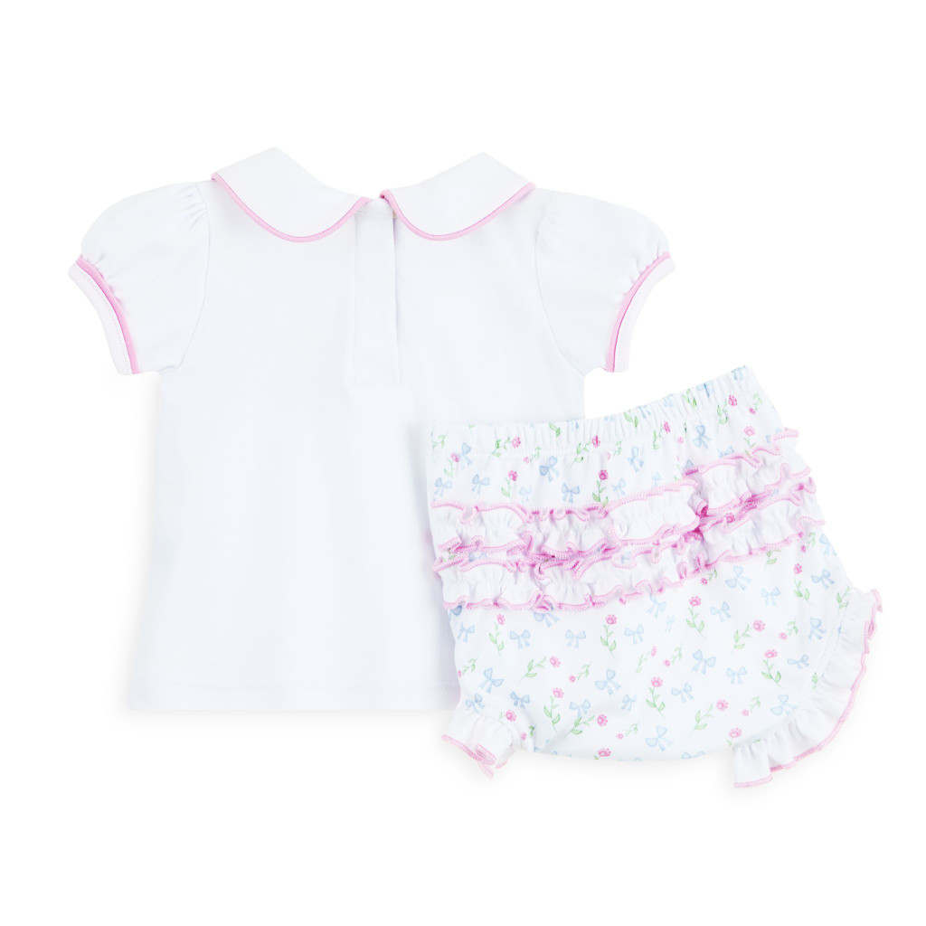 Evelyn's Classics Sky Blue Smocked Collared Diaper Cover Set