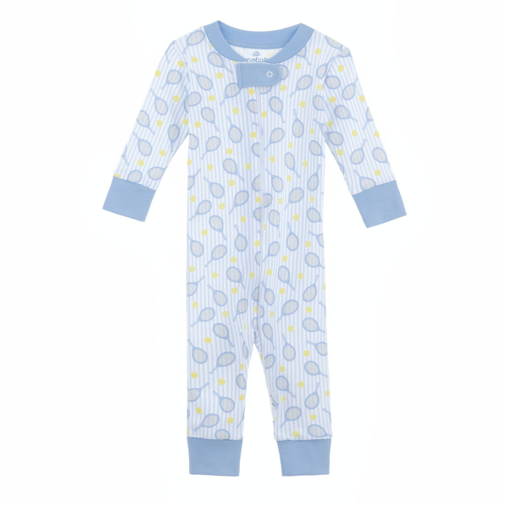 Tennis Star Light Blue Zip Pajamas