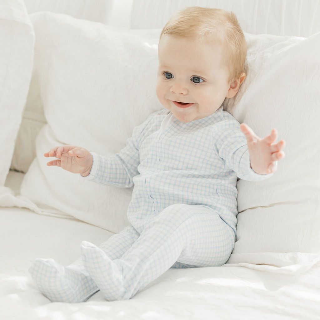 Peek-A-Boo Wishes Light Blue Footie