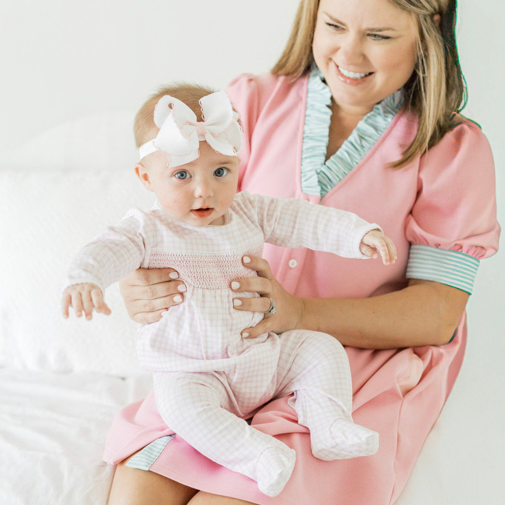 Peek-A-Boo Wishes Pink Smocked Footie