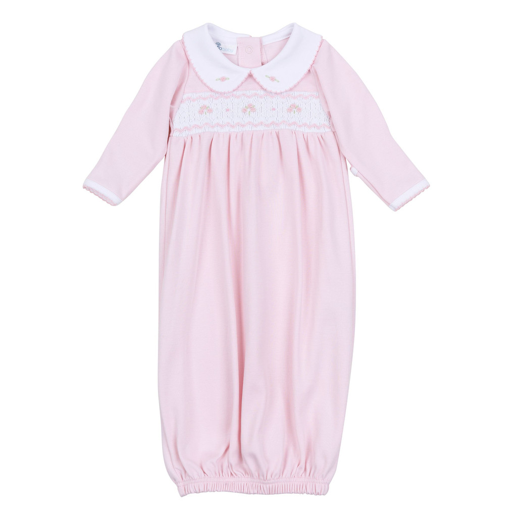 Lillian and Landry's Classics Pink Smocked Gathered Gown