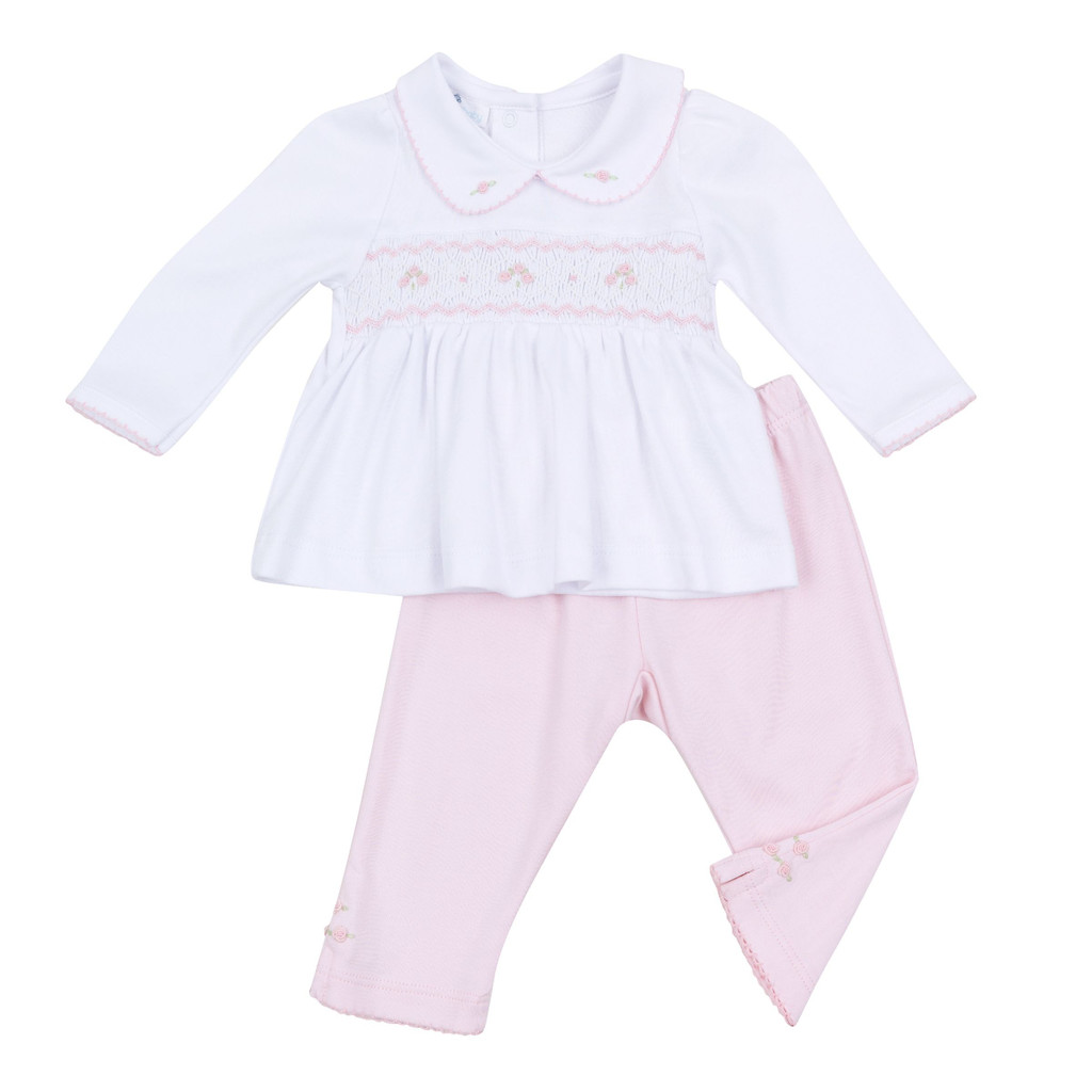 Lillian and Landry's Classics Pink Smocked Pant Set