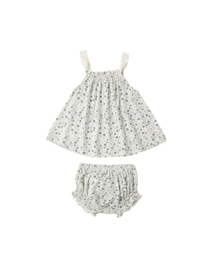 Swing Top and Bloomer Set - Blue Ditsy