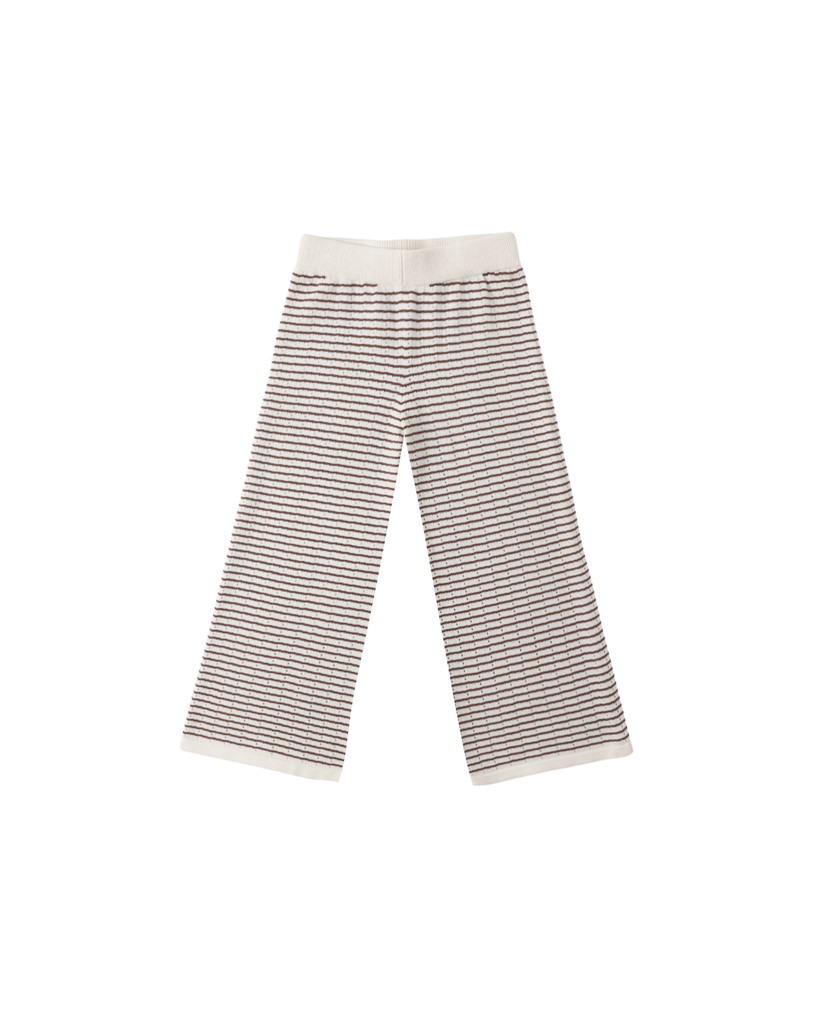 Knit Wide Leg Pant - Chocolate Stripe