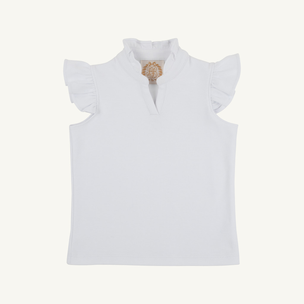 Rosie Ruffle Top Heavy Weight - Worth Ave White